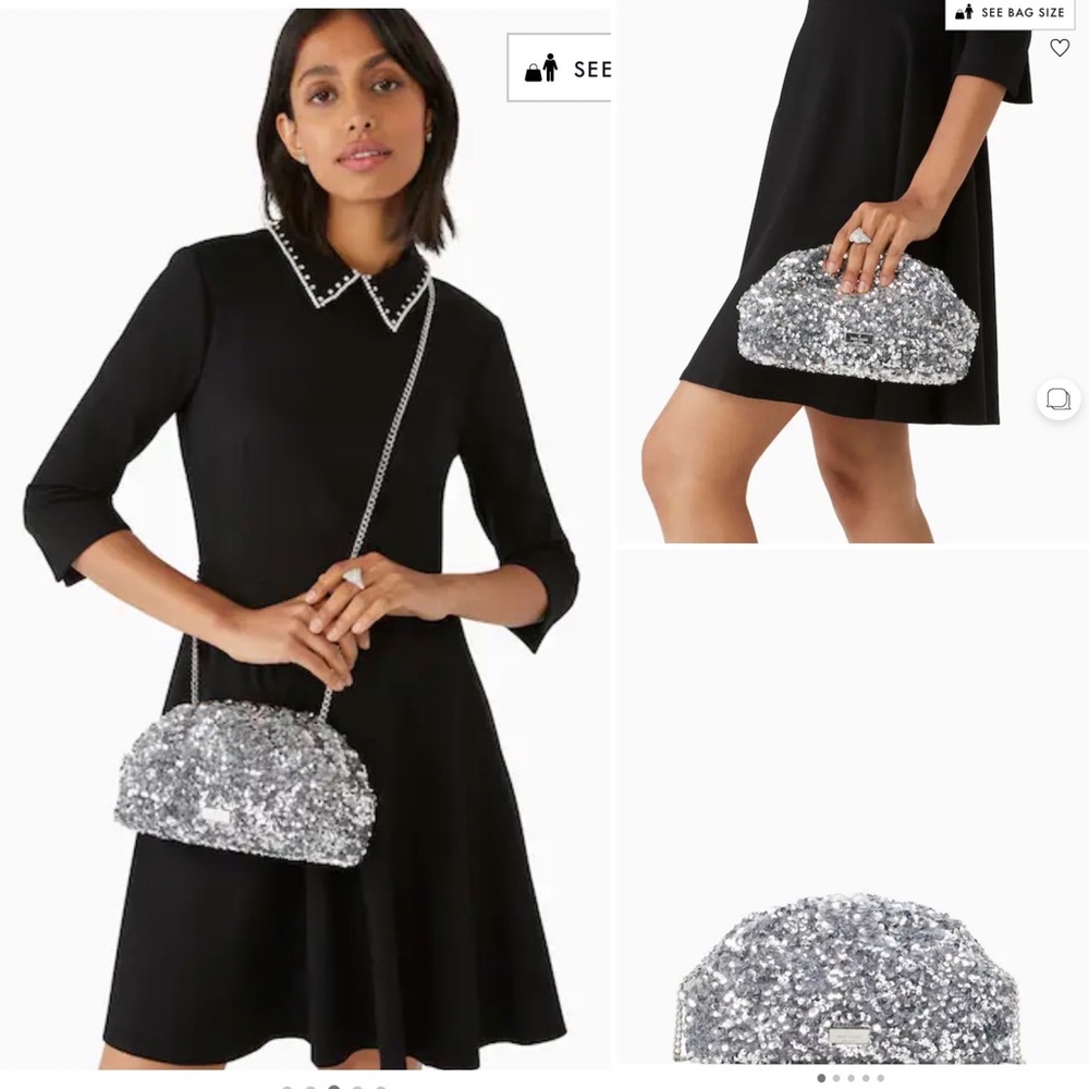 Scrunchy Sequin Convertible Clutch Evening party Bag